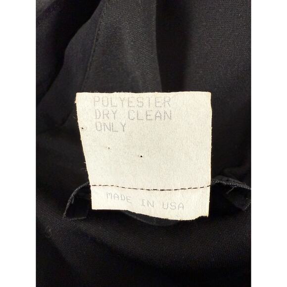 Tadashi Shoji Size 8 Silk V Neck Knee Length Sheath Dress Black Sleeveless Zip - Picture 10 of 11